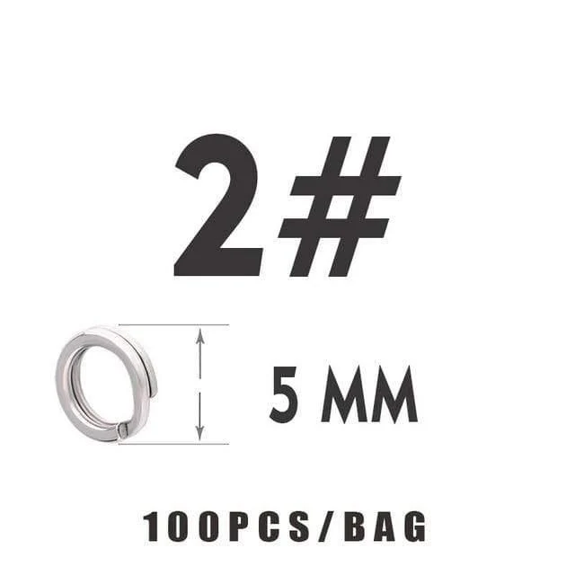 60 ~ 100 Teile/beutel weiß farbe edelstahl split ring Angeln Stecker Marke Fisch Haken heißer modell locken Locken zubehör