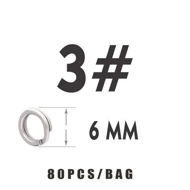 60 ~ 100 Teile/beutel weiß farbe edelstahl split ring Angeln Stecker Marke Fisch Haken heißer modell locken Locken zubehör