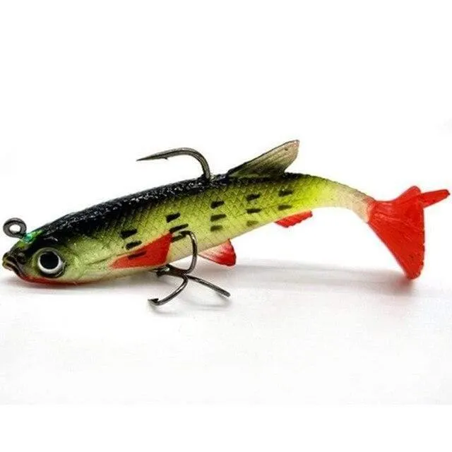 4 Stück Angelköder, Meeresangelgerät, weicher Köder, Bleifischen, 8 cm/14 g, künstlicher Köder, Jig, Wobbler, Gummi-Silizium-Köder