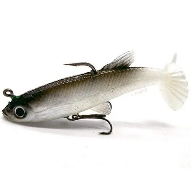 4 Stück Angelköder, Meeresangelgerät, weicher Köder, Bleifischen, 8 cm/14 g, künstlicher Köder, Jig, Wobbler, Gummi-Silizium-Köder