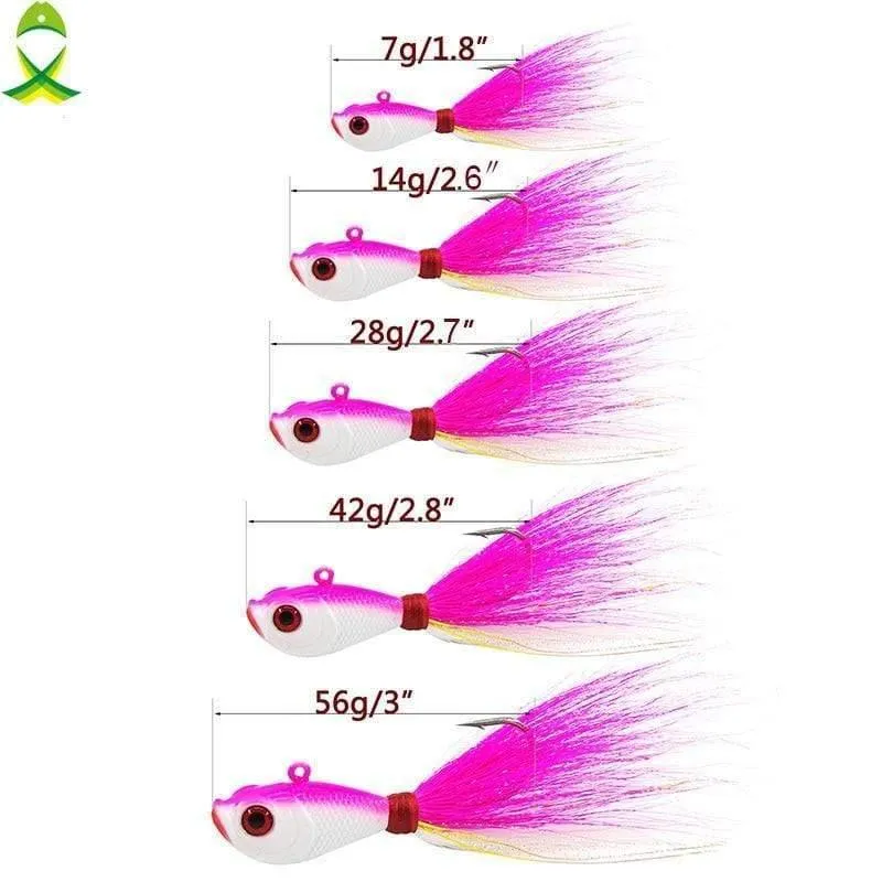 4 teile/los Bleikopf fischköder Haken für Eisfischen lebensechte mischfarben fischköder Angelgerät mit bucktail teaser