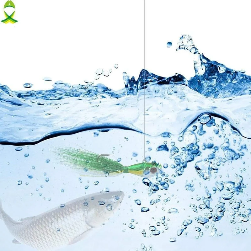 4 teile/los Bleikopf fischköder Haken für Eisfischen lebensechte mischfarben fischköder Angelgerät mit bucktail teaser