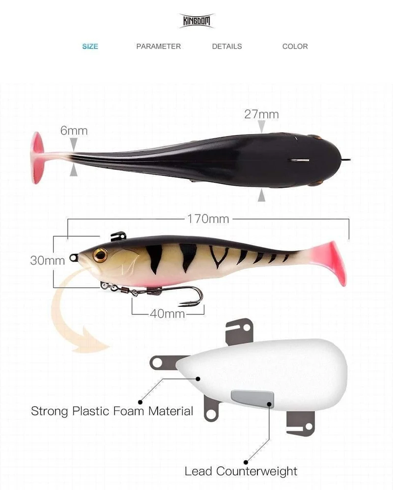Gummiköder Swim Shad Doppelhaken Angelköder 170mm 55g Saltwater Swimbait Fishing Good Action Gummiköder