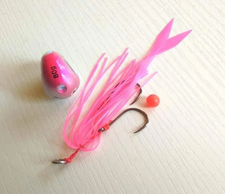 4 stücke 135g/100g/80g/60g/40g Pesca Slider Snapper/Meer brassen Jig kopf mit rock blei jig jigging locken kostenloser versand