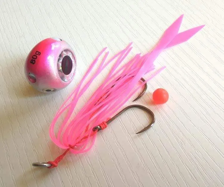 4 stücke 135g/100g/80g/60g/40g Pesca Slider Snapper/Meer brassen Jig kopf mit rock blei jig jigging locken kostenloser versand