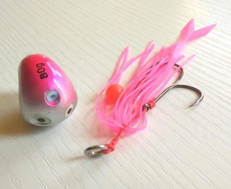 4 stücke 135g/100g/80g/60g/40g Pesca Slider Snapper/Meer brassen Jig kopf mit rock blei jig jigging locken kostenloser versand