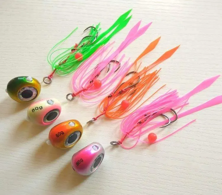 4 stücke 135g/100g/80g/60g/40g Pesca Slider Snapper/Meer brassen Jig kopf mit rock blei jig jigging locken kostenloser versand