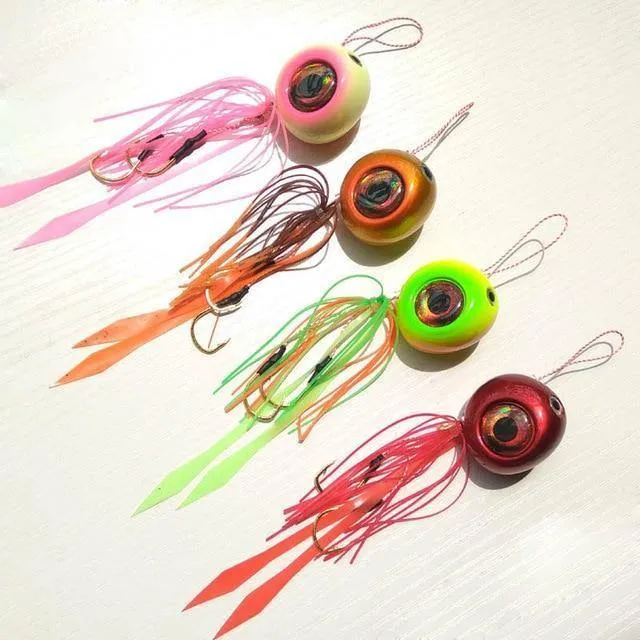 4 stücke 135g/100g/80g/60g/40g Pesca Slider Snapper/Meer brassen Jig kopf mit rock blei jig jigging locken kostenloser versand
