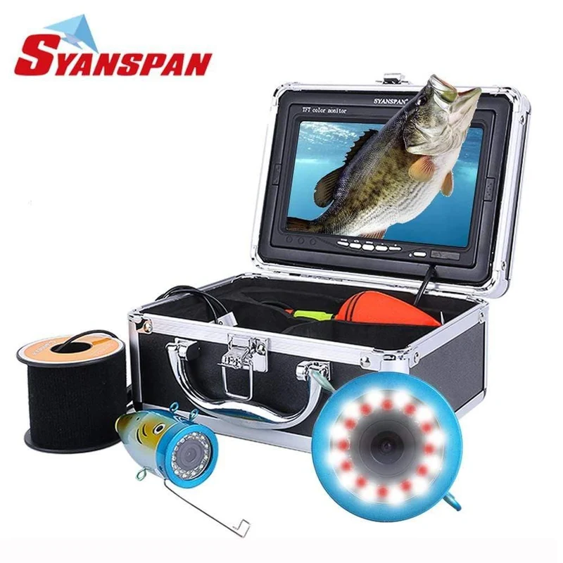 Fischfinder 15/30/50M DVR 1000TVL Unterwasser-Jagdvideokamera zum Angeln 7"Monitor 24 steuerbare LEDs