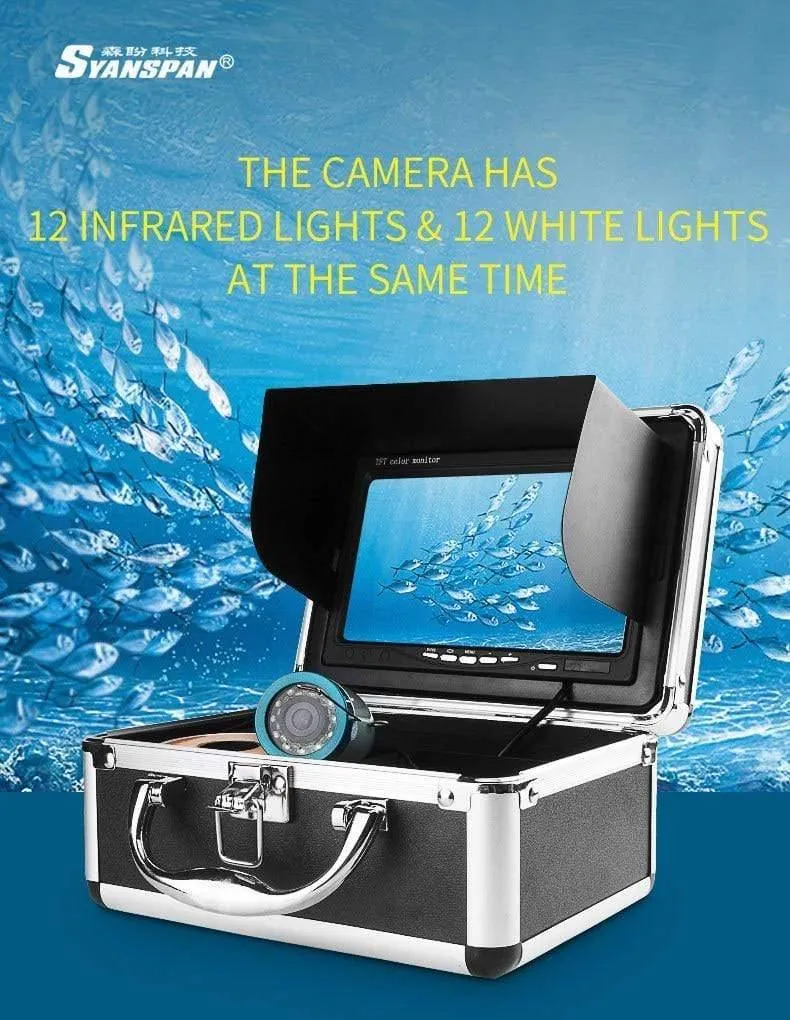 Fischfinder 15/30/50M DVR 1000TVL Unterwasser-Jagdvideokamera zum Angeln 7"Monitor 24 steuerbare LEDs