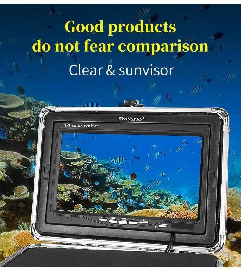Fischfinder 15/30/50M DVR 1000TVL Unterwasser-Jagdvideokamera zum Angeln 7"Monitor 24 steuerbare LEDs
