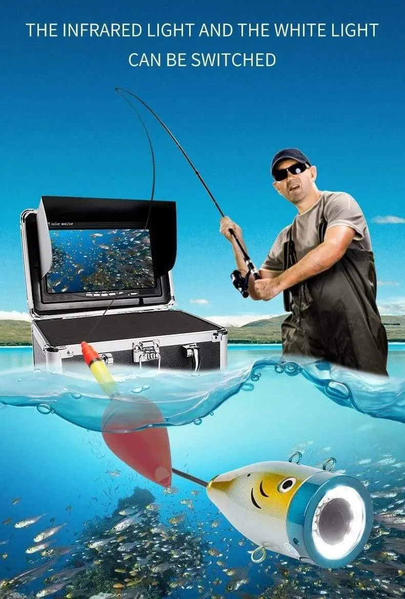 Fischfinder 15/30/50M DVR 1000TVL Unterwasser-Jagdvideokamera zum Angeln 7"Monitor 24 steuerbare LEDs