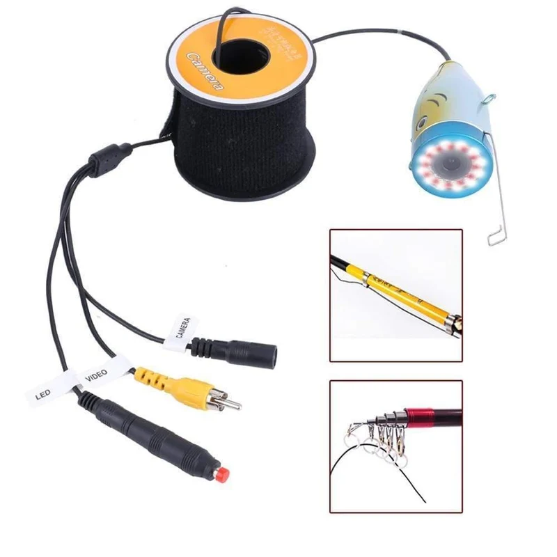 Fischfinder 15/30/50M DVR 1000TVL Unterwasser-Jagdvideokamera zum Angeln 7"Monitor 24 steuerbare LEDs