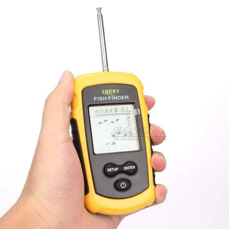 Lucky FFW1108-1 Tragbarer drahtloser 100m-Fischfinder-Alarm 40M / 130FT Sonartiefe Ocean River
