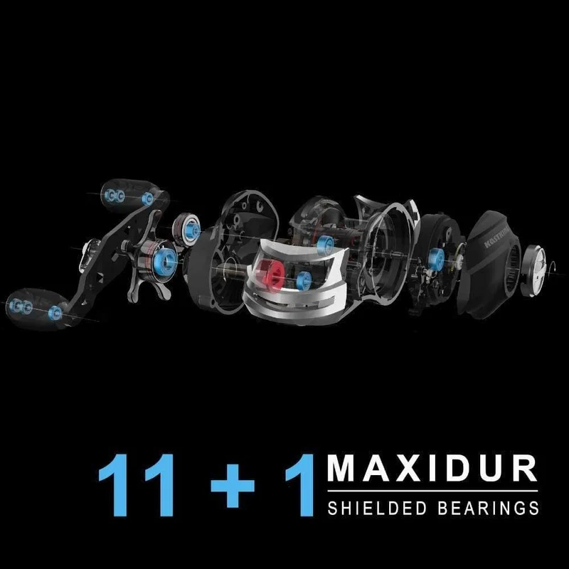 Royale Legend Right oder Left Baitcasting Reel 12BBs 7.0: 1 Karpfen Angelrolle mit magnetischer und zentrifugaler Doppelbremse
