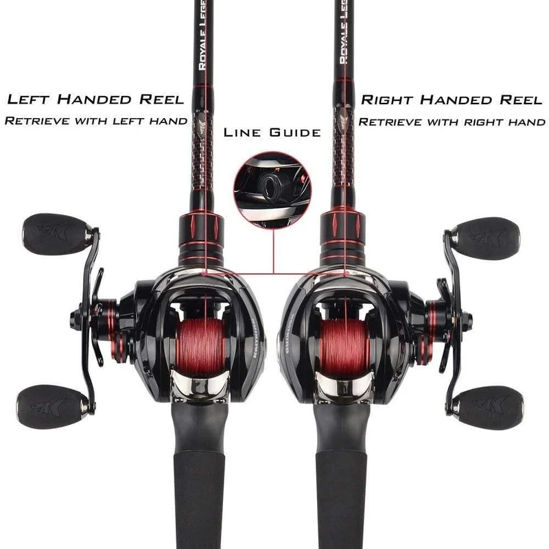 Royale Legend Right oder Left Baitcasting Reel 12BBs 7.0: 1 Karpfen Angelrolle mit magnetischer und zentrifugaler Doppelbremse