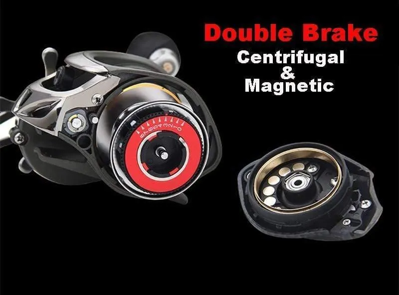 18 + 1 BB Angelrolle Carbon Shell Leichte 217g Max Drag 10KG/17.6 LB Baitcastingrolle Casting Reel Reel Angeln