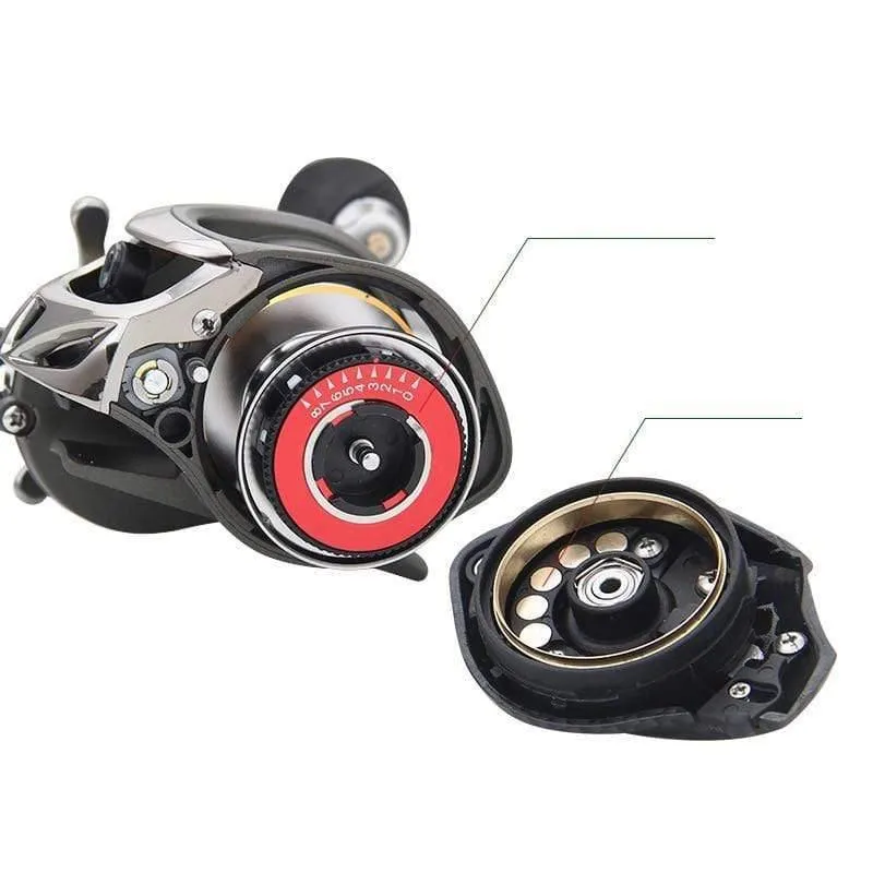18 + 1 BB Angelrolle Carbon Shell Leichte 217g Max Drag 10KG/17.6 LB Baitcastingrolle Casting Reel Reel Angeln