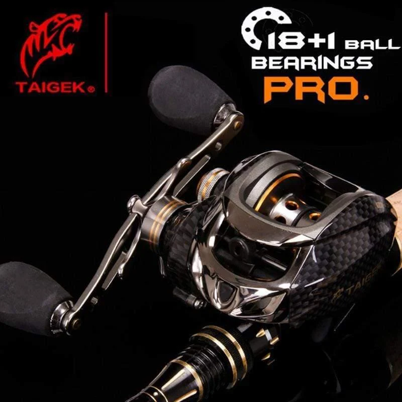 18 + 1 BB Angelrolle Carbon Shell Leichte 217g Max Drag 10KG/17.6 LB Baitcastingrolle Casting Reel Reel Angeln