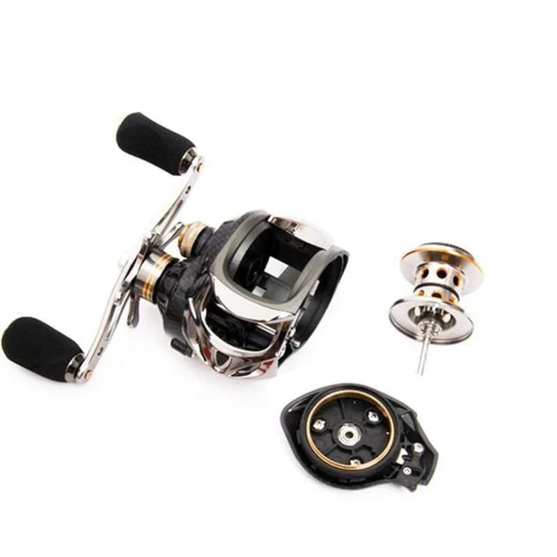 18 + 1 BB Angelrolle Carbon Shell Leichte 217g Max Drag 10KG/17.6 LB Baitcastingrolle Casting Reel Reel Angeln