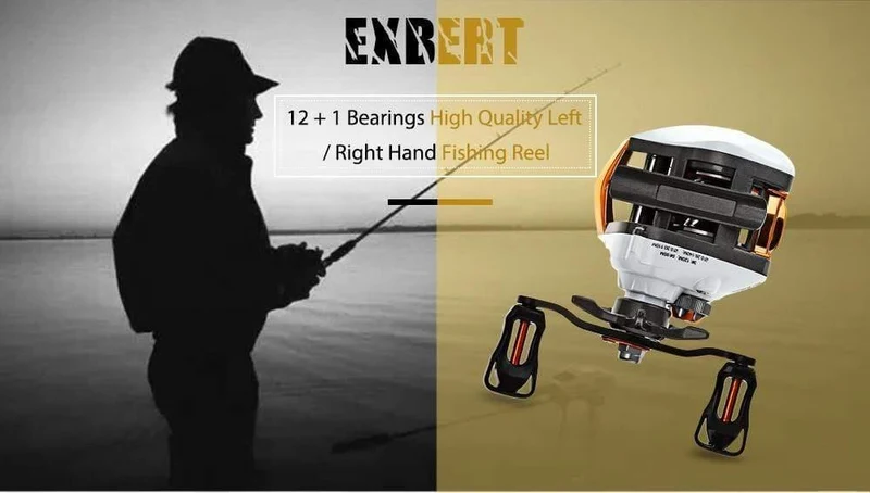 12 + 1 Lager, wasserdicht, Links-/Rechtshand-Baitcasting-Angelrolle, Hochgeschwindigkeits-Angelrolle mit magnetischem Bremssystem