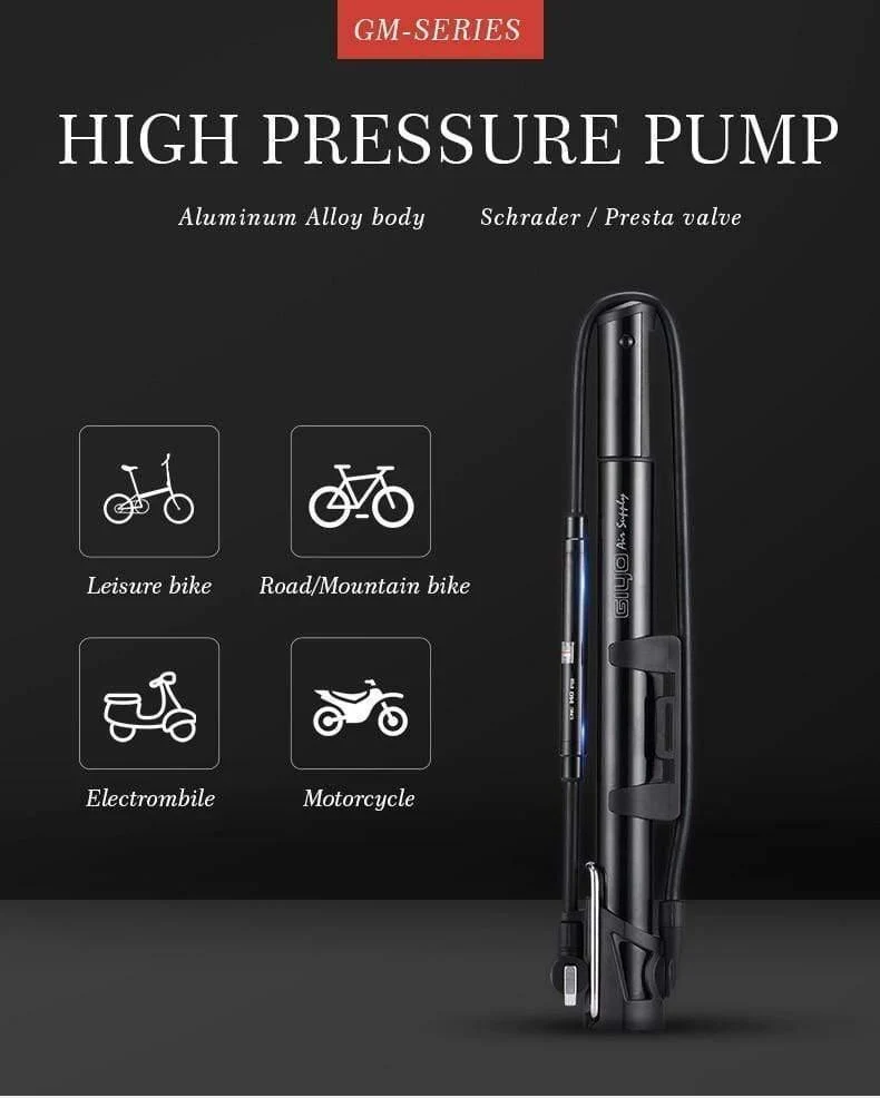 Fahrradpumpe, 140 PSI, MTB, faltbar, für Fahrradball, Aluminiumlegierung, tragbare Bodenluftpumpe, Presta-/Schrader-Ventil