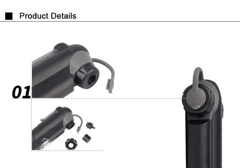 Clevere Ventile für Schrader/Presta-Fahrradpumpe mit Manometer, tragbare Minipumpe für Fahrrad-Luftpumpe, Fahrradreifenpumpe, Zubehör