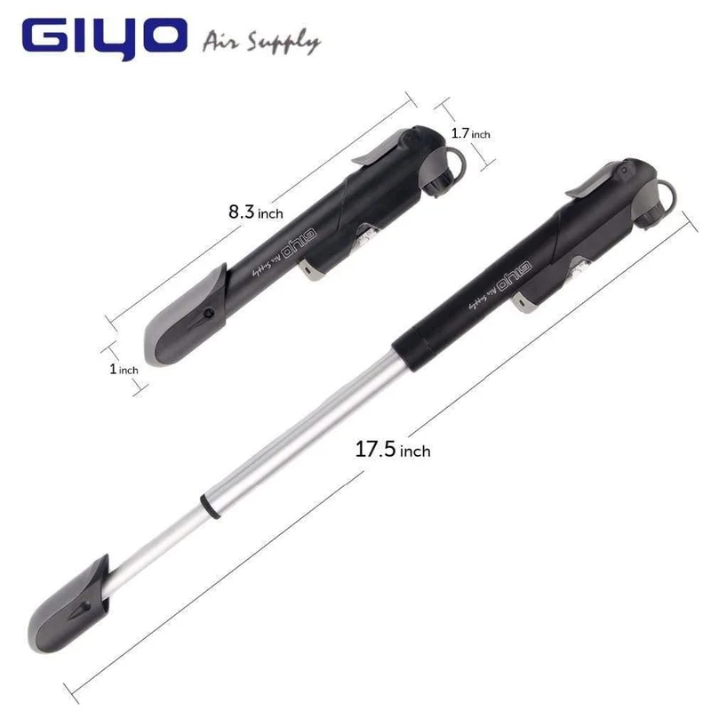 Clevere Ventile für Schrader/Presta-Fahrradpumpe mit Manometer, tragbare Minipumpe für Fahrrad-Luftpumpe, Fahrradreifenpumpe, Zubehör