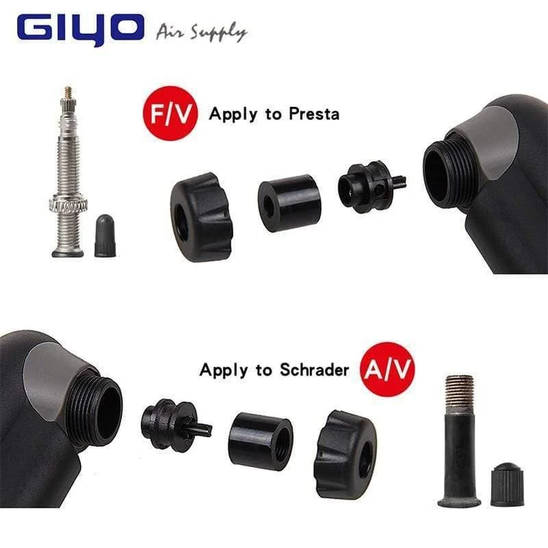 Clevere Ventile für Schrader/Presta-Fahrradpumpe mit Manometer, tragbare Minipumpe für Fahrrad-Luftpumpe, Fahrradreifenpumpe, Zubehör