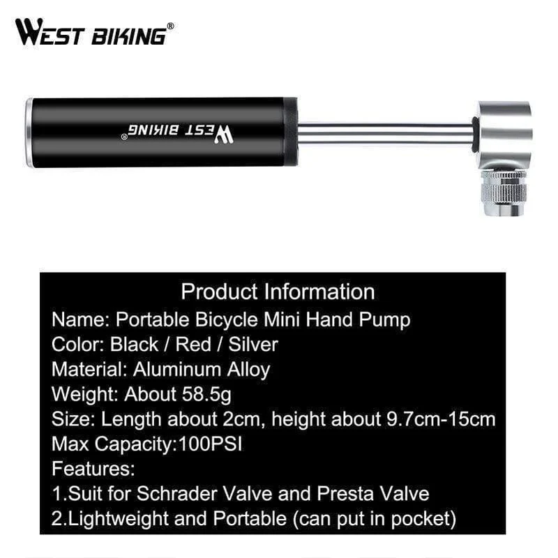Fahrradpumpe Inflador Bicicleta Fahrradluftpumpen für AV/FV Radfahren Inflator MTB Legierung Mini Handpumpe Fahrradreifenpumpe