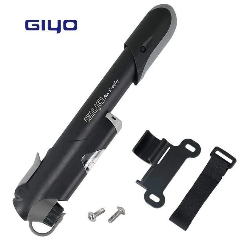 GP-61S Teleskop-Fahrradpumpe mit Inline-Messgerät, passend für Schrader, Presta, Radfahren, MTB-Ball, tragbarer Mini-Luftfüller in der Tasche