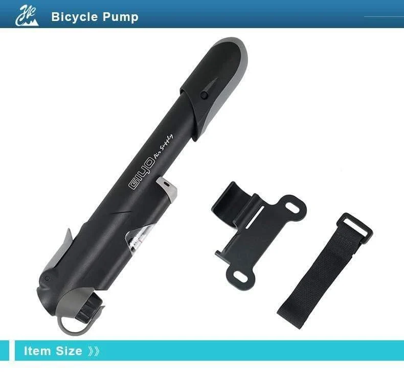 GP-61S Teleskop-Fahrradpumpe mit Inline-Messgerät, passend für Schrader, Presta, Radfahren, MTB-Ball, tragbarer Mini-Luftfüller in der Tasche
