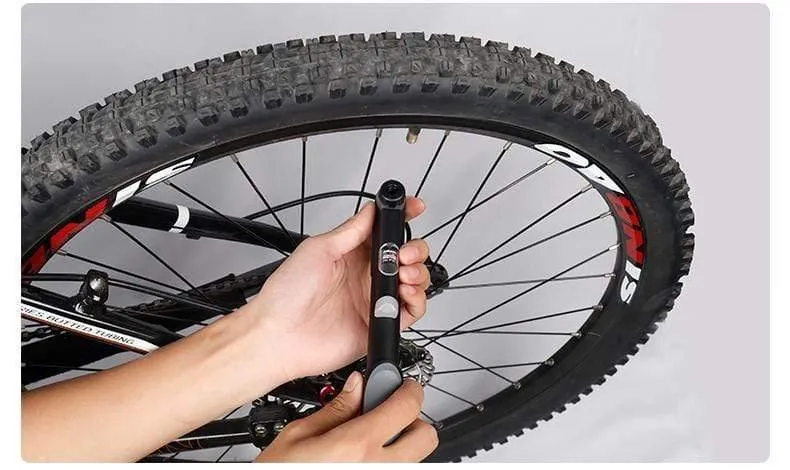 GP-61S Teleskop-Fahrradpumpe mit Inline-Messgerät, passend für Schrader, Presta, Radfahren, MTB-Ball, tragbarer Mini-Luftfüller in der Tasche