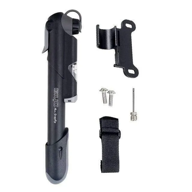 GP-61S Teleskop-Fahrradpumpe mit Inline-Messgerät, passend für Schrader, Presta, Radfahren, MTB-Ball, tragbarer Mini-Luftfüller in der Tasche