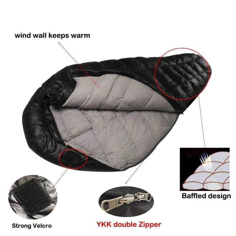 Outdoor Camping Schlafsack, Winter Daunenschlafsack Ultraleicht, Ultraleicht Schlafsack Winter für Camping Kälte