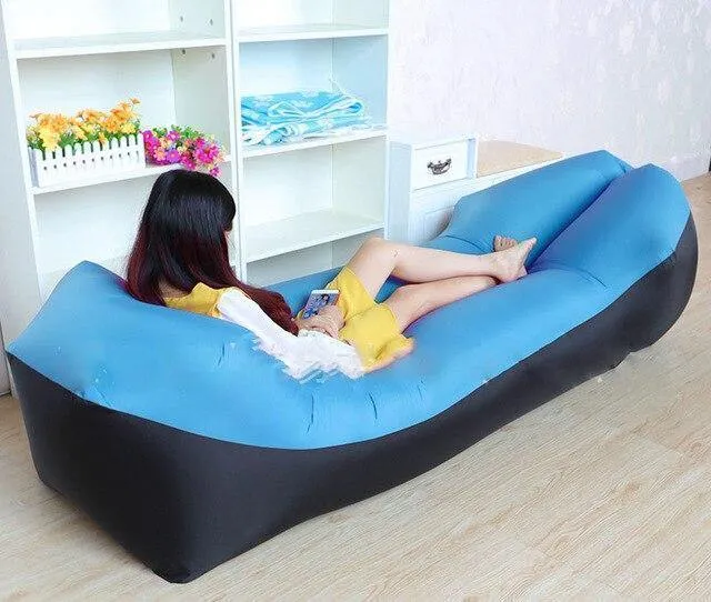 Schlafsack camping ausrüstung faule tasche aufblasbare luft sofa strand luft bett stuhl hamac gonflable liege sofa hinchable laybag
