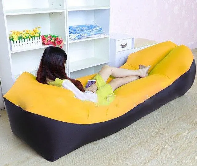 Schlafsack camping ausrüstung faule tasche aufblasbare luft sofa strand luft bett stuhl hamac gonflable liege sofa hinchable laybag