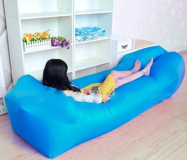 Schlafsack camping ausrüstung faule tasche aufblasbare luft sofa strand luft bett stuhl hamac gonflable liege sofa hinchable laybag