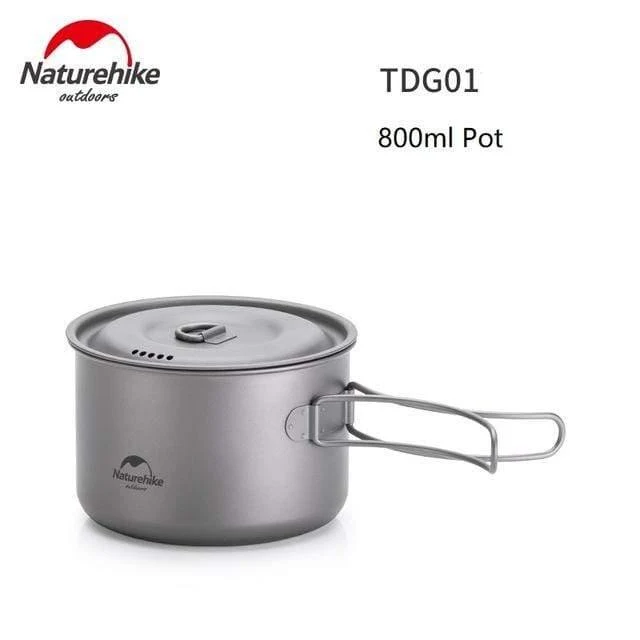 Outdoor Wandern Camping Picknick Geschirr Titanium Pot Bratpfanne Leichte Campingausrüstung 800ml 1250ml