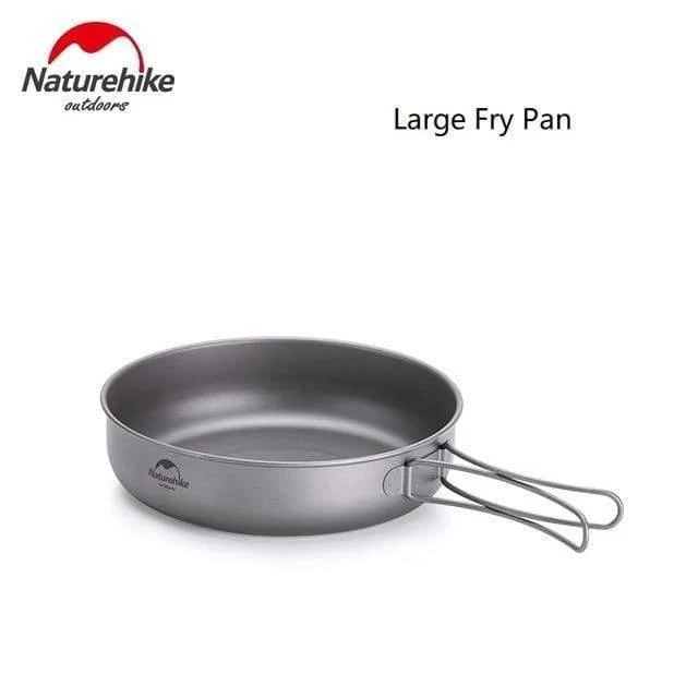 Outdoor Wandern Camping Picknick Geschirr Titanium Pot Bratpfanne Leichte Campingausrüstung 800ml 1250ml