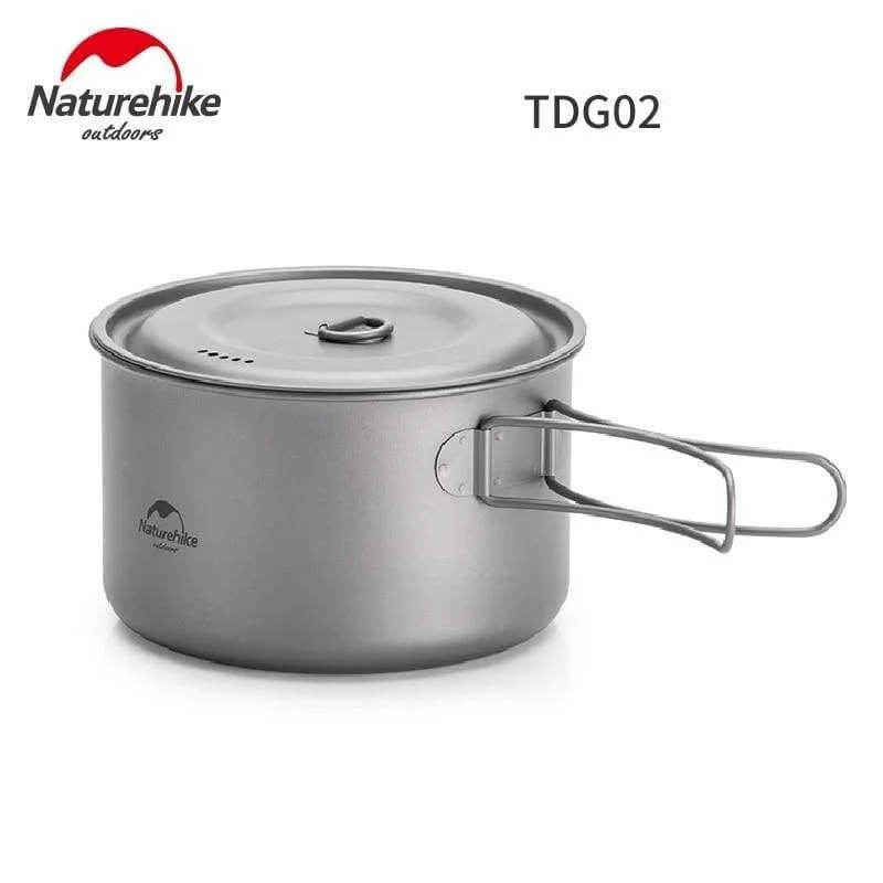 Outdoor Wandern Camping Picknick Geschirr Titanium Pot Bratpfanne Leichte Campingausrüstung 800ml 1250ml