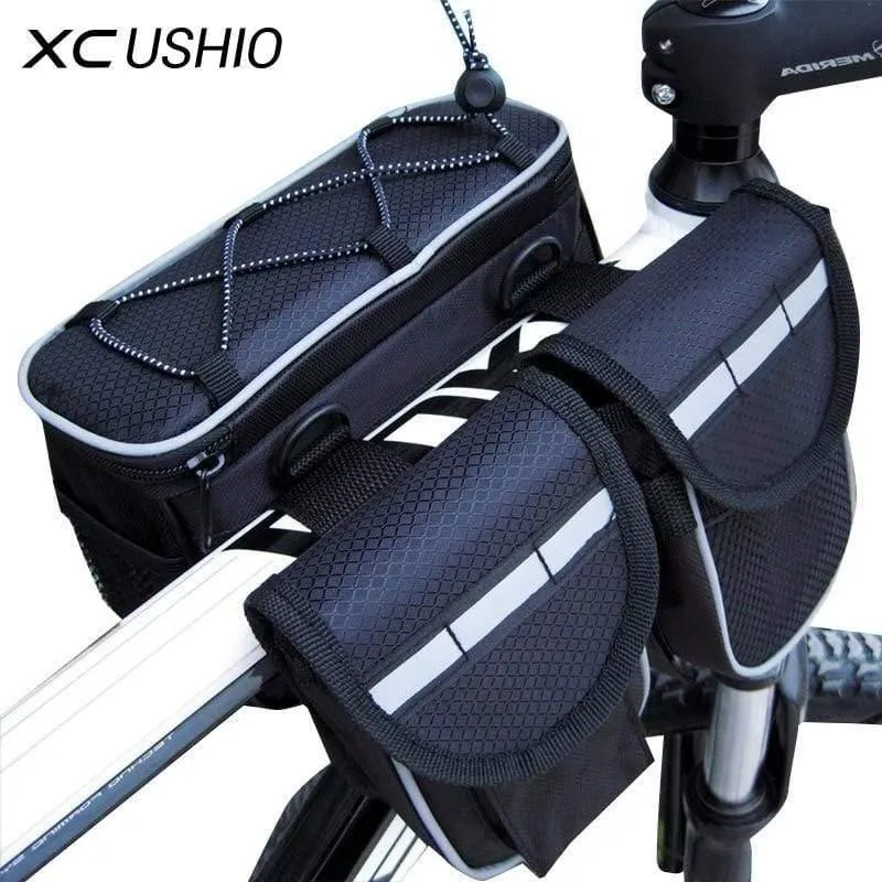 Mountainbike Fahrradrahmen Rohrtasche Fahrradzubehör 4 in 1 Fahrradtasche Taschen Sport Fahrradtaschen Taschen Telefonbehälter