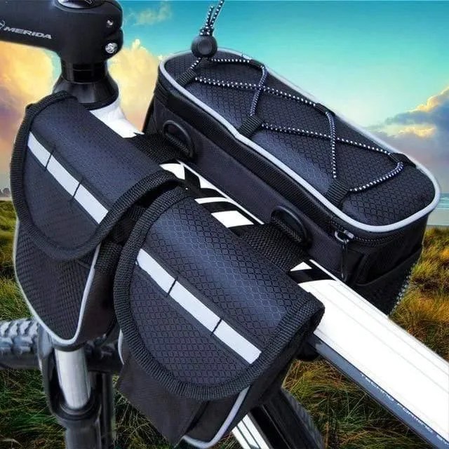 Mountainbike Fahrradrahmen Rohrtasche Fahrradzubehör 4 in 1 Fahrradtasche Taschen Sport Fahrradtaschen Taschen Telefonbehälter