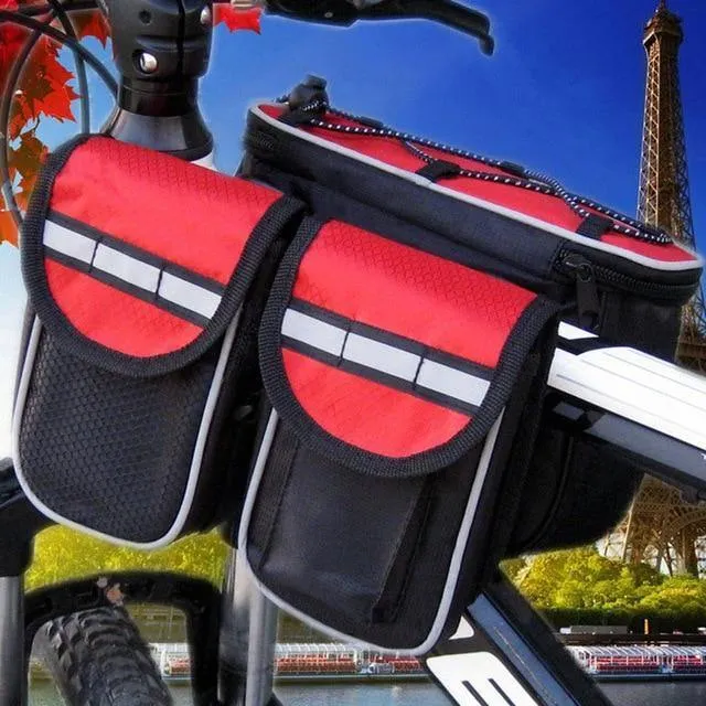 Mountainbike Fahrradrahmen Rohrtasche Fahrradzubehör 4 in 1 Fahrradtasche Taschen Sport Fahrradtaschen Taschen Telefonbehälter