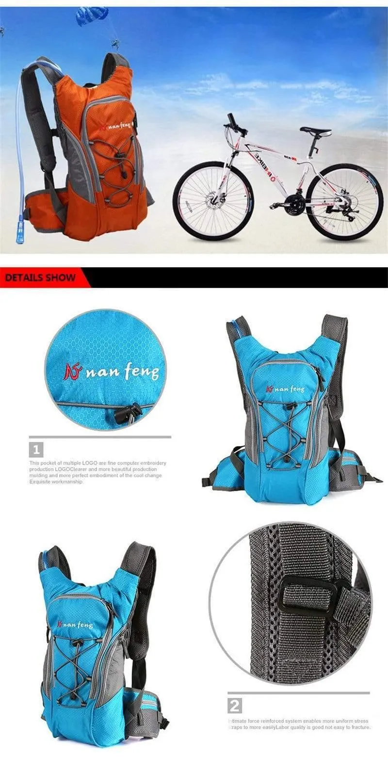 5L Sport Trinkrucksack für 2L Wasserbeutel Outdoor Reisen Wandern Laufen Rucksack Mountain Road Fahrrad Wasserbeutel