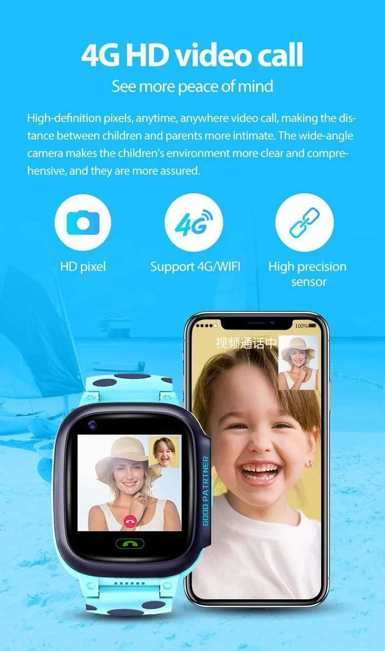 Smart Watch Phone GPS Kinder Smart Watch wasserdicht Wifi Antil-verlorene SIM Location Tracker Smartwatch HD-Videoanruf