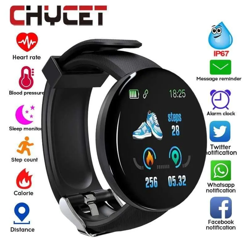 Bluetooth Smart Watch Männer Blutdruck Runde Smartwatch Frauen sehen wasserdichte Sport Tracker WhatsApp für Android Ios