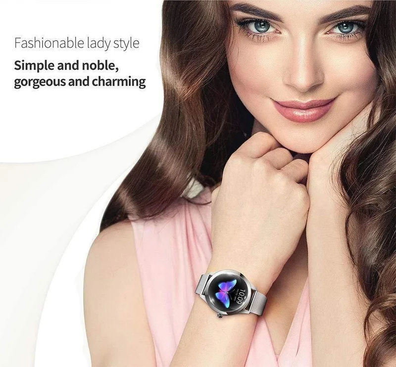Smart Watch Damen KW10 Pulsmessung IP68 Wasserdicht Multisportarten Fitness Armband Smartwatch für Damen