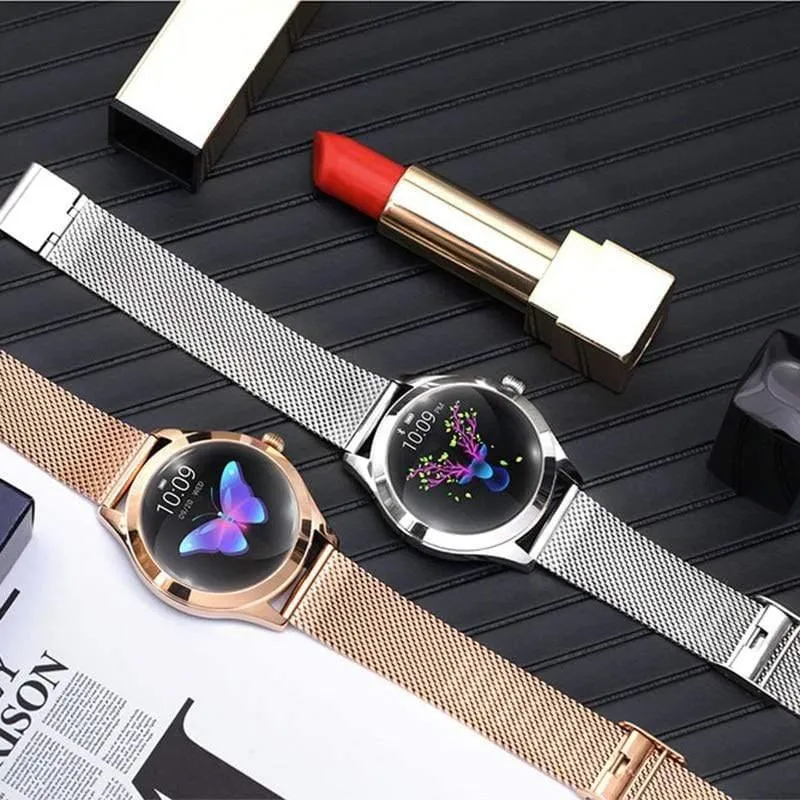 Smart Watch Damen KW10 Pulsmessung IP68 Wasserdicht Multisportarten Fitness Armband Smartwatch für Damen
