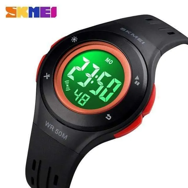 Kinderuhr für Jungen und Mädchen, LED-Digital-Sportuhren, Kunststoff, Kinderalarm, Datum, Freizeituhr, wählen Sie Geschenk für Kinder, SKMEI 2018